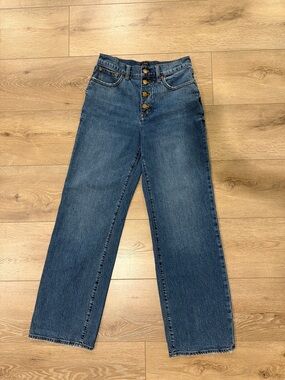 J. Crew Button-Fly Jeans in Blue Denim